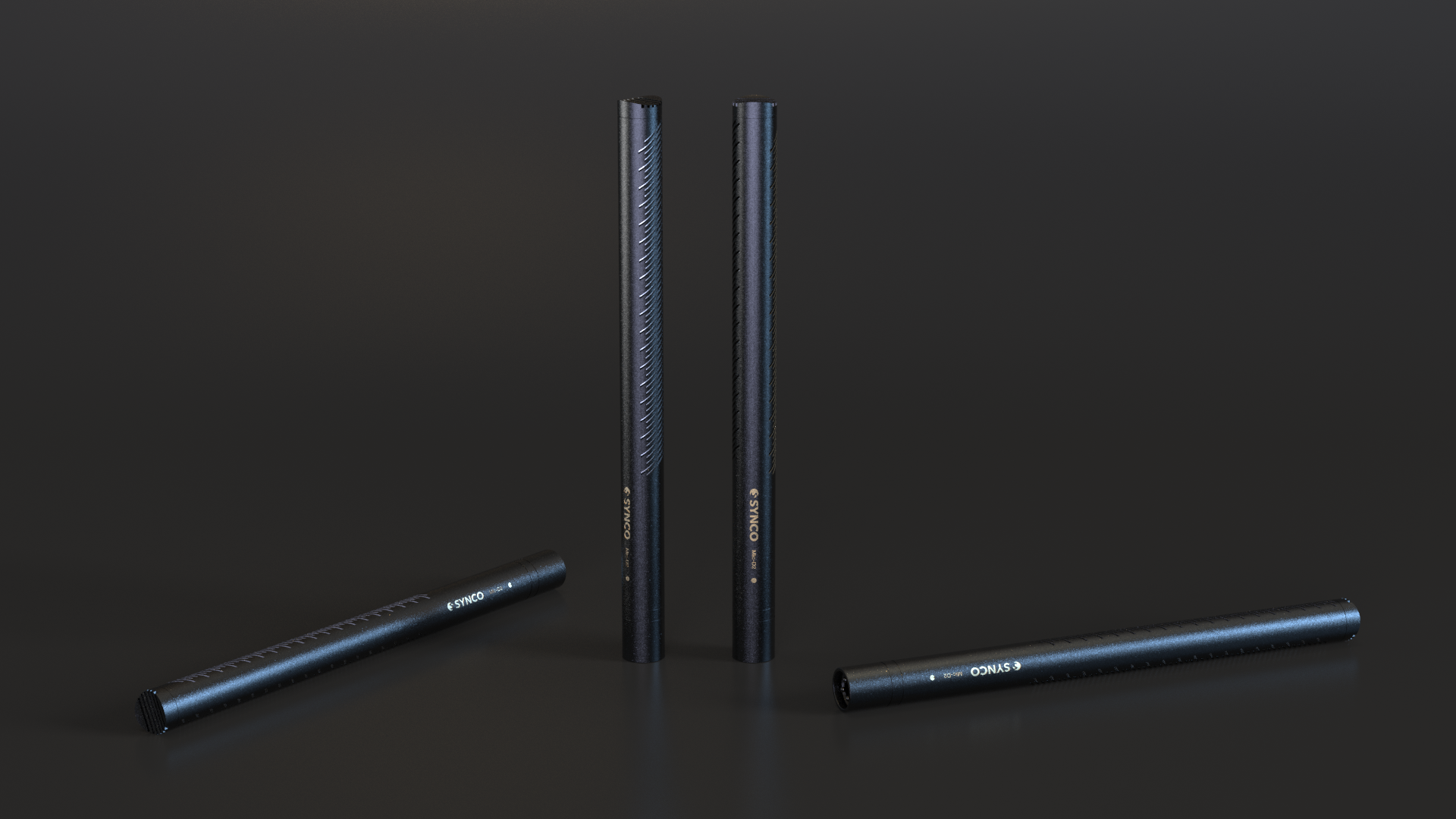 SYNCO D2 shotgun microphone shown from multiple angles